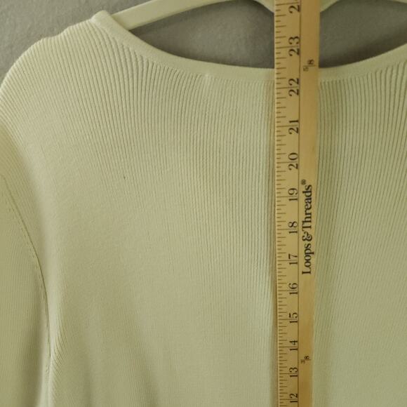 Peruvian Connection Cardigan Cream XL Button-Up 100% Pima Cotton - Picture 6 of 9